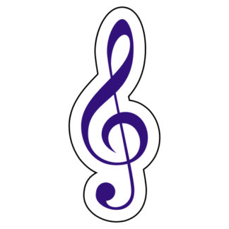 Treble Clef Sticker (Purple)